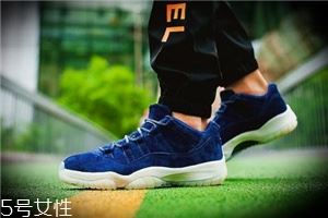 aj 11 low re2pect蓝麂皮开箱测评_上脚效果